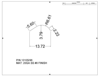 Picture of MORGAN - 13547 - 20GA SS X 15.28" X 96" CORNER RADIUS (PUNCHED)