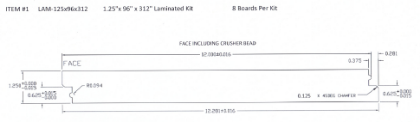 Picture of 1.25" X 12" X 312" (26') LAMINATED BOARD (FP FLOORING 1-1/4X12X26'S/L)