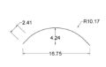 Picture of MORGAN - 13502 - 86-7/8" ALUMINUM ROOF RADIUS (MILL FINISH)