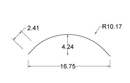 Picture of MORGAN - 13502 - 86-7/8" ALUMINUM ROOF RADIUS (MILL FINISH)